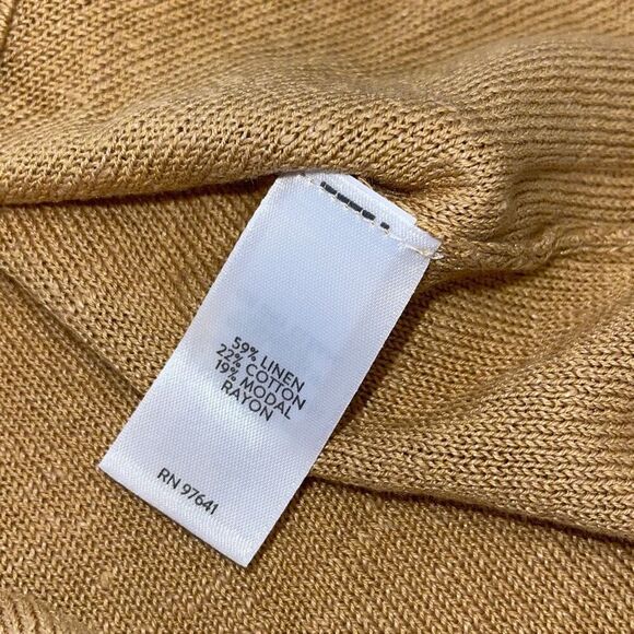J. JILL Linen Blend Knit Round Neck 3/4 Sleeve Sweater Top Camel X-Large XL - Picture 6 of 8
